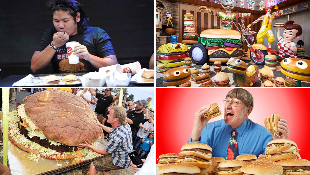 split image of four different burger records