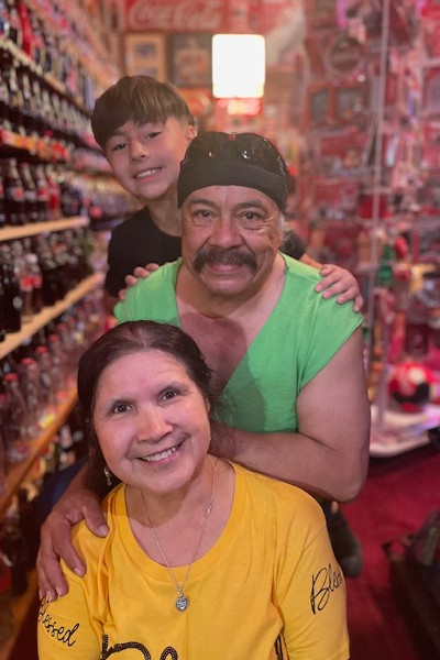 Bardo, Olga, and a young boy in the room