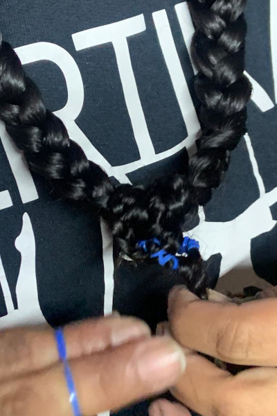 Closeup look at Diana's braids