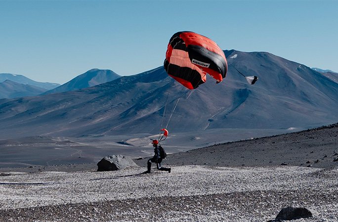 touching down in the highest altitude skydive landing