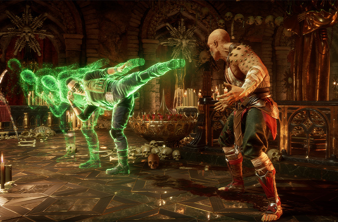 a fight scene in Mortal Kombat game