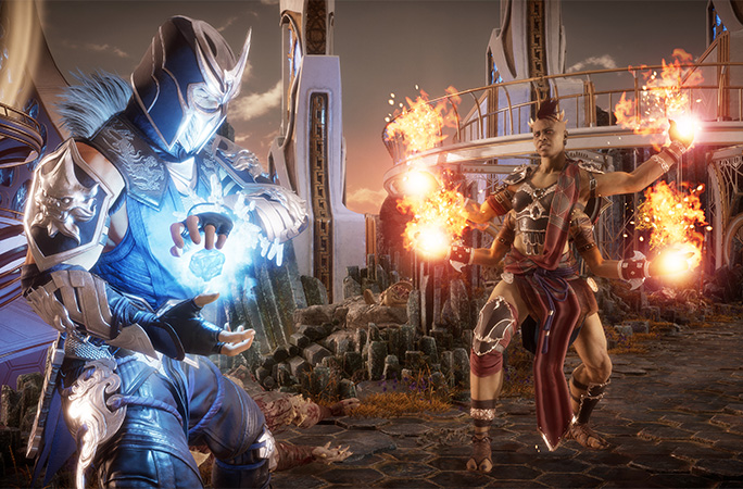 characters fighting in Mortal Kombat game