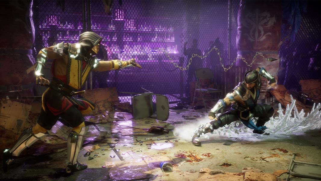 two characters fighting in a Mortal Kombat game
