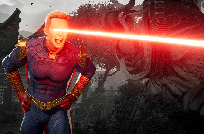Homelander in a Mortal Kombat game