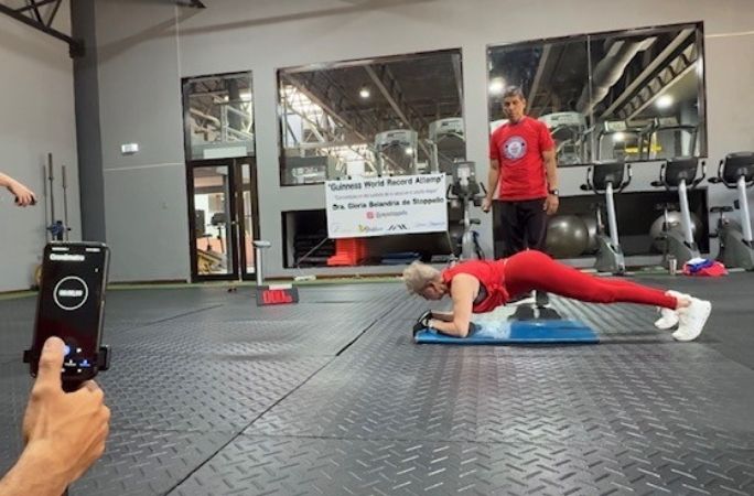 A woman planking
