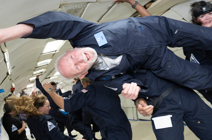 Robert flying like Superman!