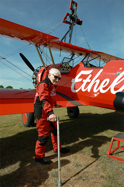 Harry next to the plane