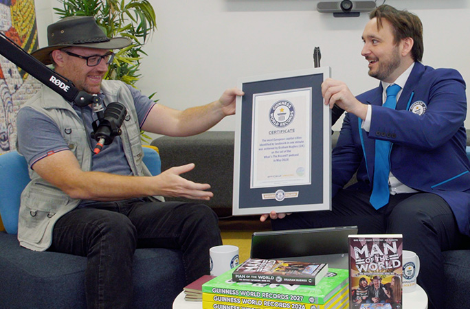 GWR's Will hands a certificate to Graham