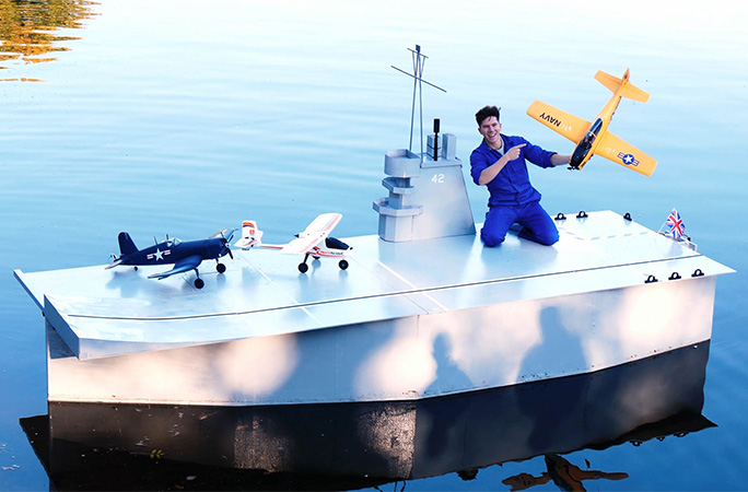 James with his aircraft carrier