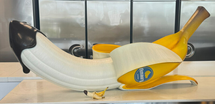 Chef Amaury's chocolate banana sculpture