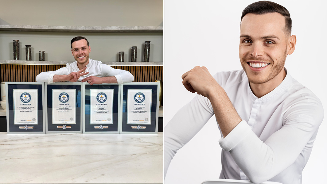 Chef Amaury with his GWR certificates,