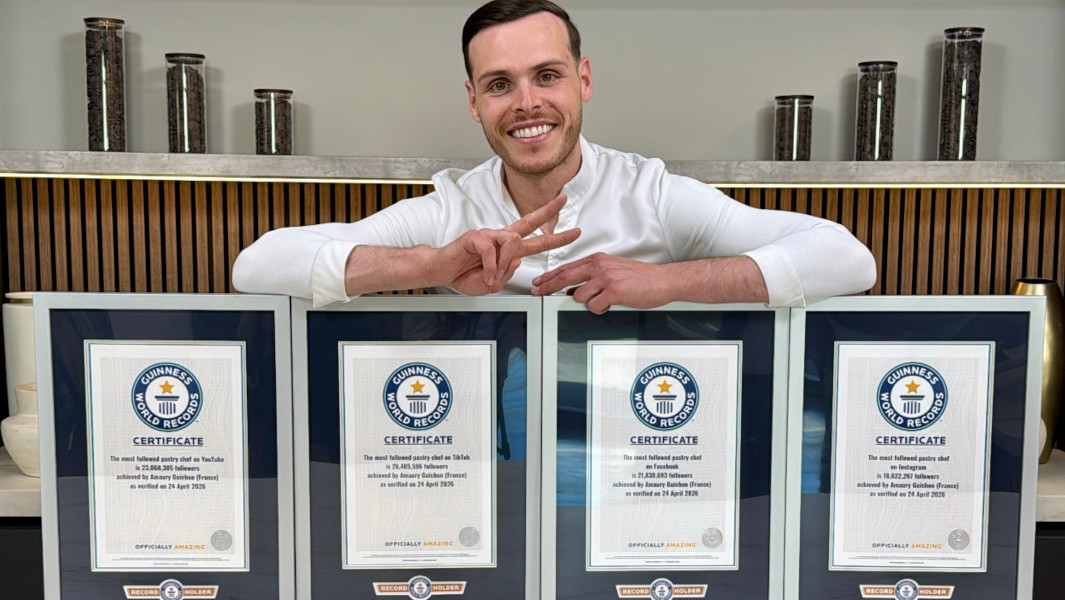 Chef Amaury with his GWR certificates,