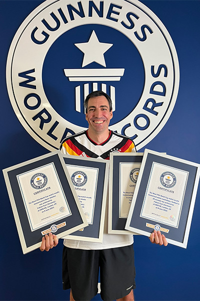 Fabian holding four GWR certificates