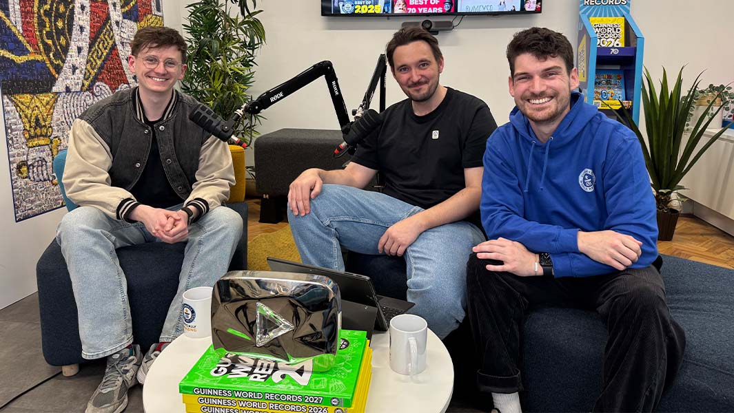 Jack on the sofa with GWR's Will Munford and Dom Punt
