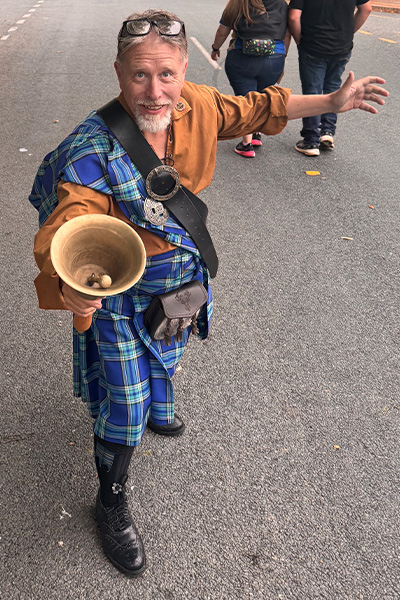Joseph ringing a bell