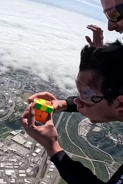 Ishaan solving a cube