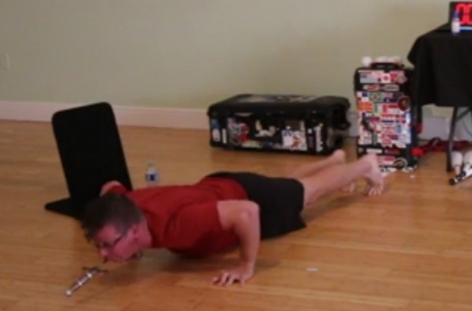Noah doing a push up