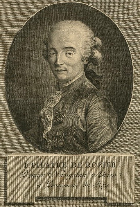A portrait of scientist and balloonist Jean-Francois Pilatre de Rozier