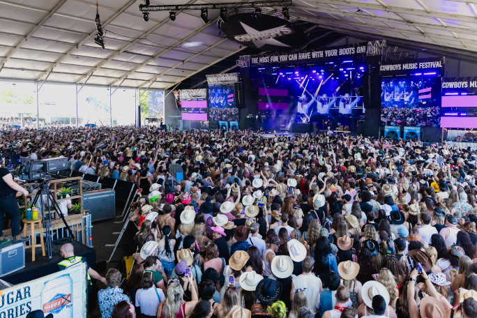View of the audience from the back