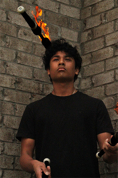 Arnav juggling fire