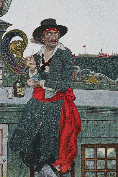Captain William Kidd on board Adventure Galley
