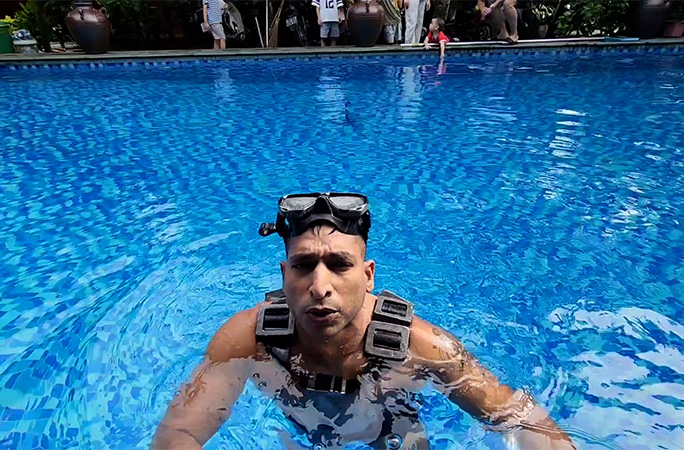 Kamal above the water