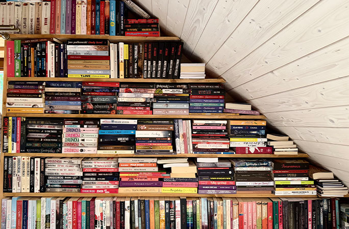 books on shelves