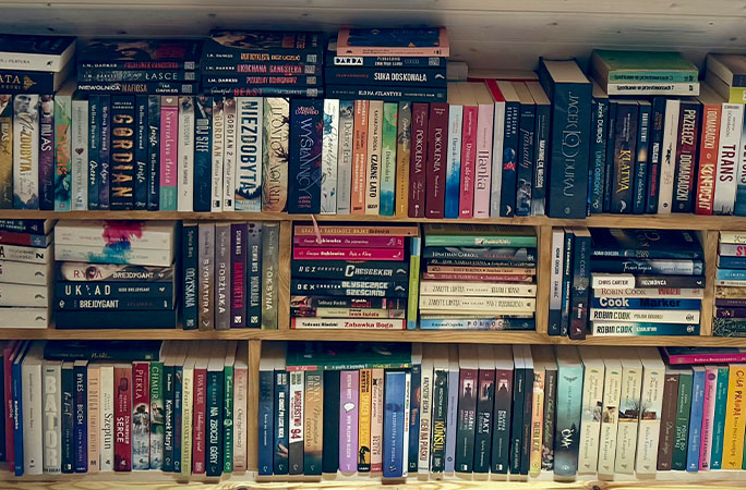 books on shelves