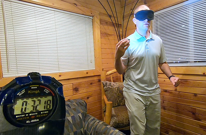 David juggling blindfolded