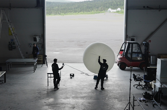 phone being prepared for flight in a hangar