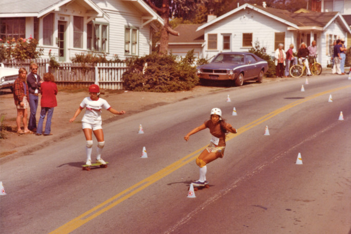 Judi as a teenager competing in a slalom event in her neighborhood