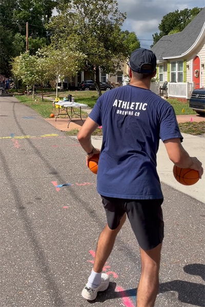 Nick preparing to throw the ball