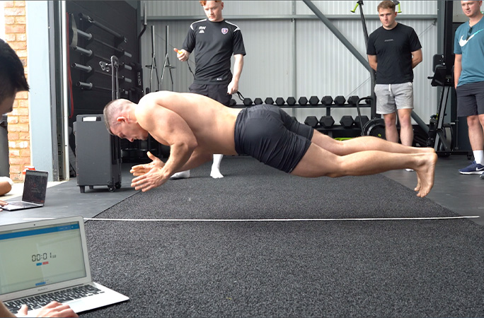 Alex clapping while doing push ups