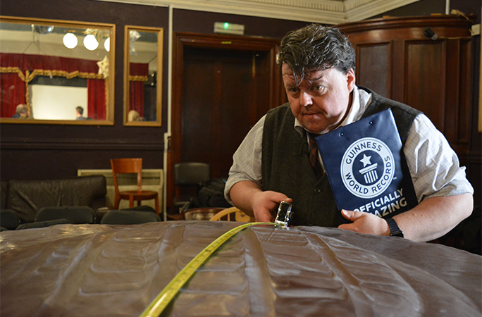 the largest jaffa cake being measured