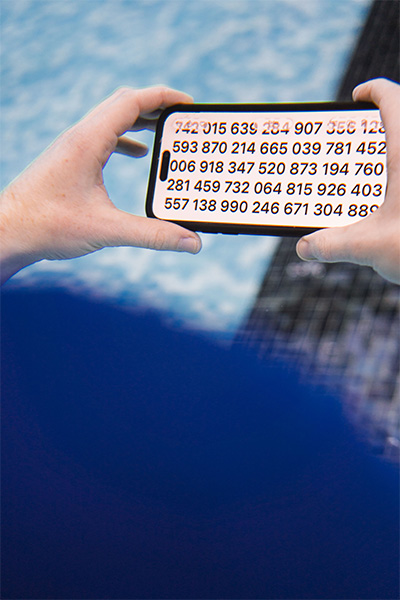 numbers showing on a phone screen