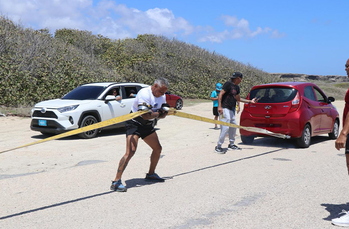 Egmond holding the cars back