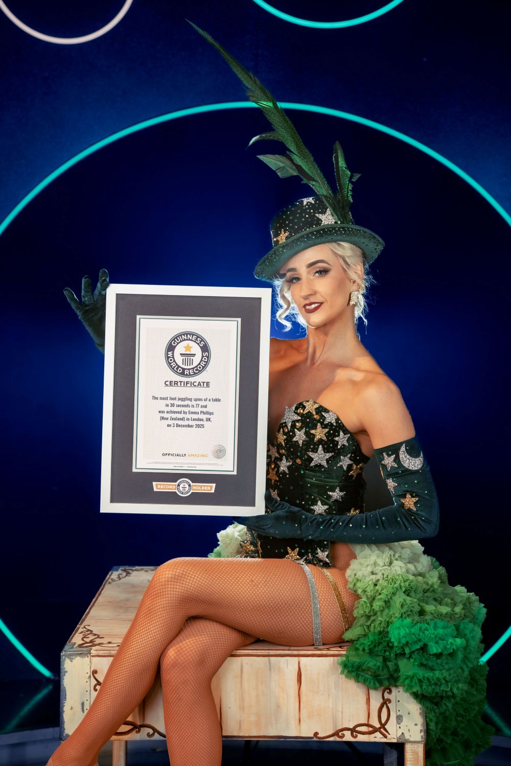 Emma Phillips posing with her GWR certiicate