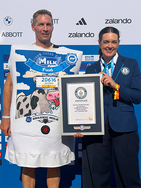 fastest marathon dressed as a milk product