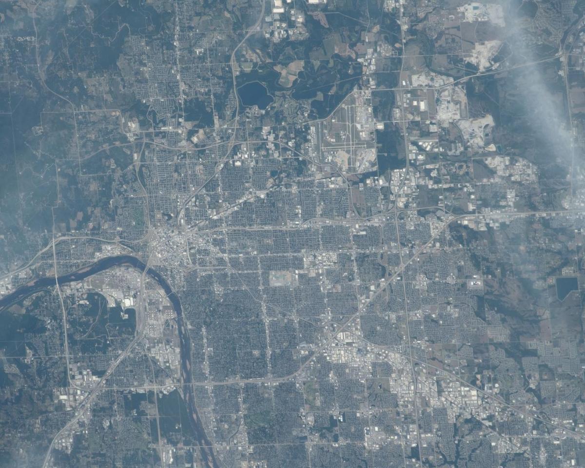 An image off Tulsa Okloahoma, taken from the International Space Station