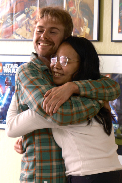 Athena and Sevy hugging after taking the title