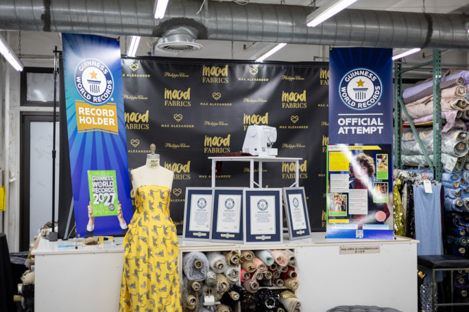 All of Max's GWR certificates, his posters, and his fabric line on display