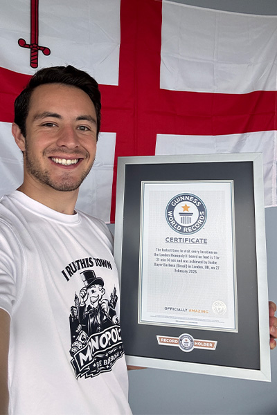 Joabe with his GWR certificate