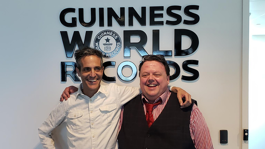Craig Glenday and Sam Green at Guinness World Records London Office