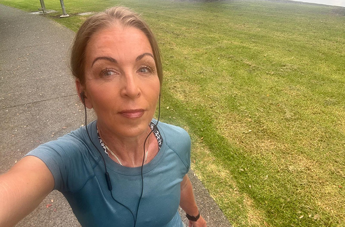 Shannon selfie on one of her runs