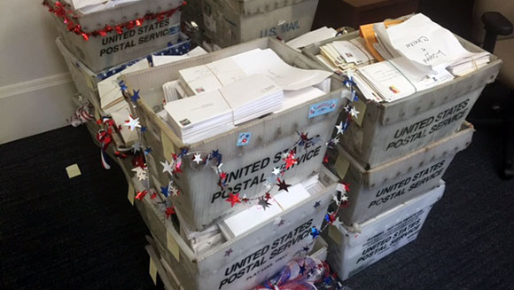 Most letters to military personnel collected in one month