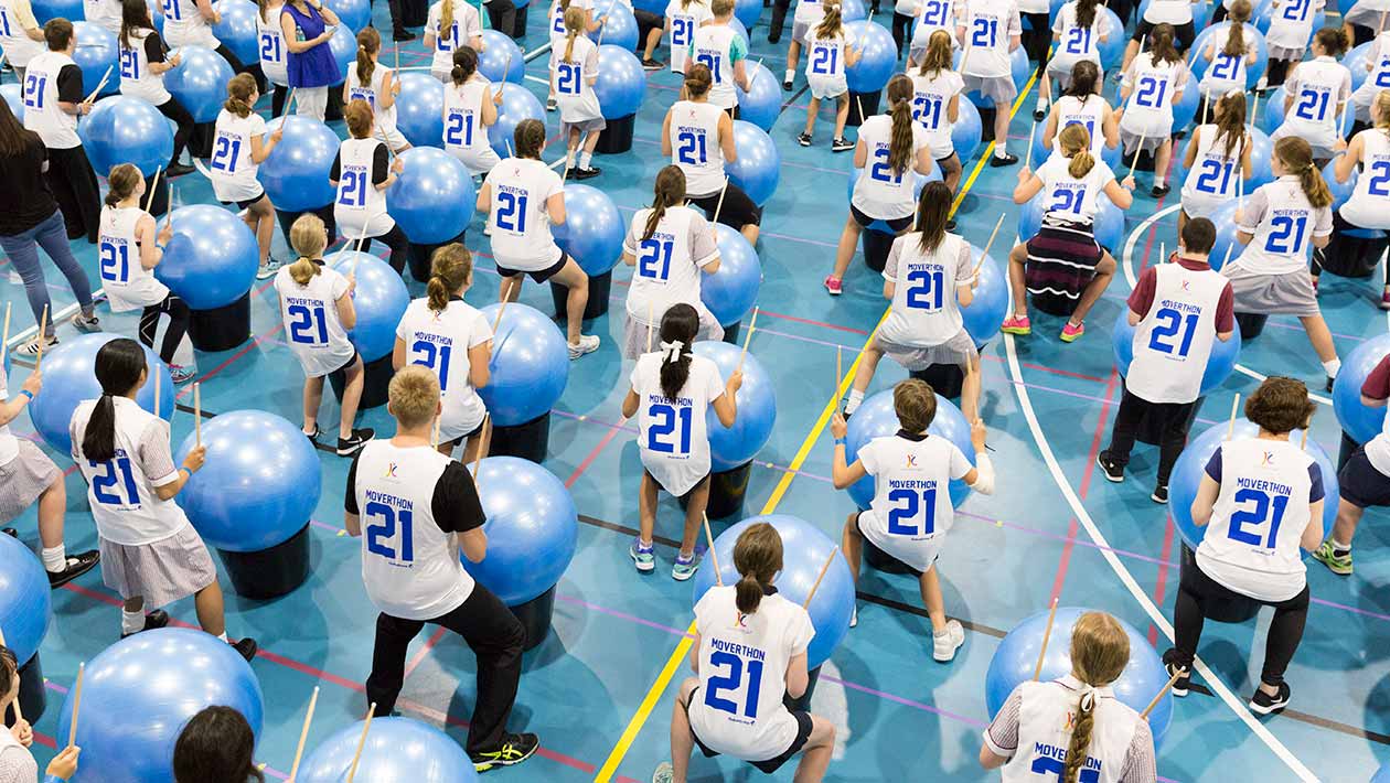 Most people drumming on Swiss balls header