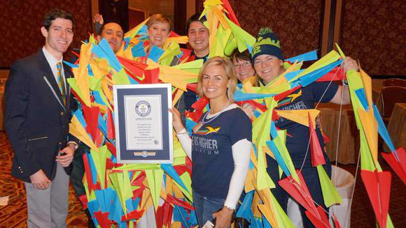 Egencia Guinness World Records longest chain paper airplanes