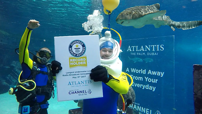 Longest underwater live radio broadcast