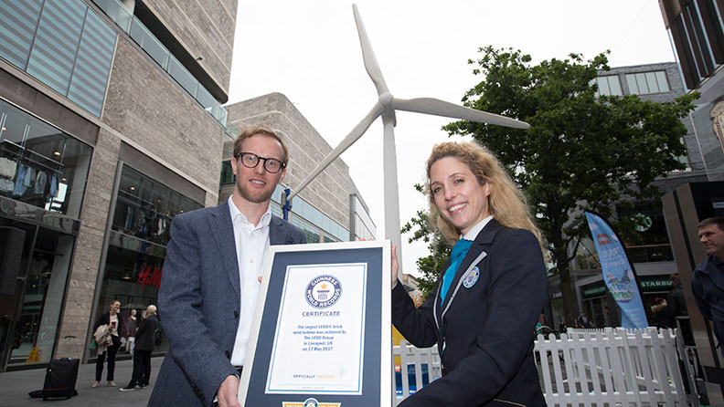 Largest LEGO brick wind turbine header