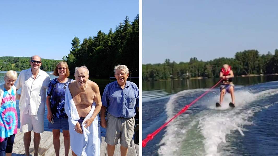 Bob with family during record attempt